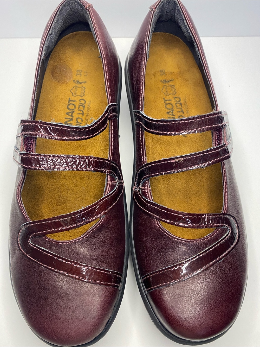 Naot Kirei Mary Jane Leather Comfort Shoes Burgundy EU 38 US 7 - Picture 4 of 14